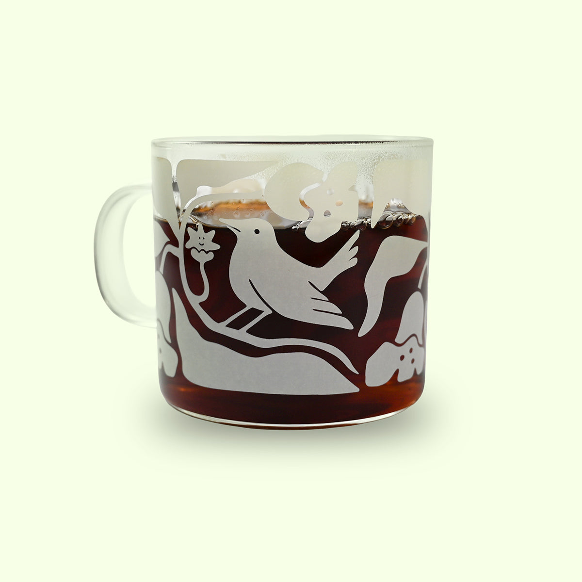 Mug with bird design on a white background
