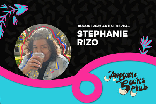 Awesome Socks Club’s August 2026 Artist: Stephanie Rizo