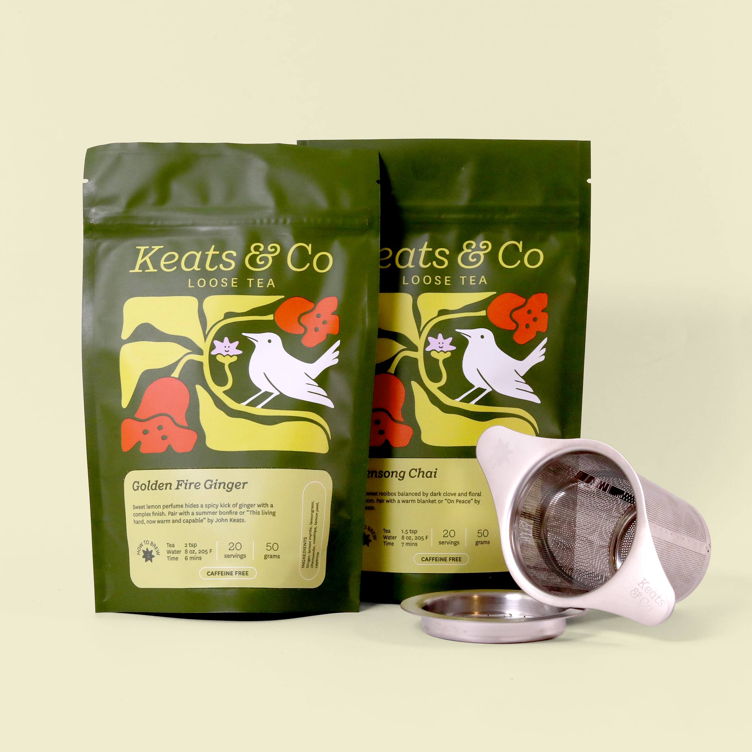 Caffeine Free Tea Bundle with Strainer